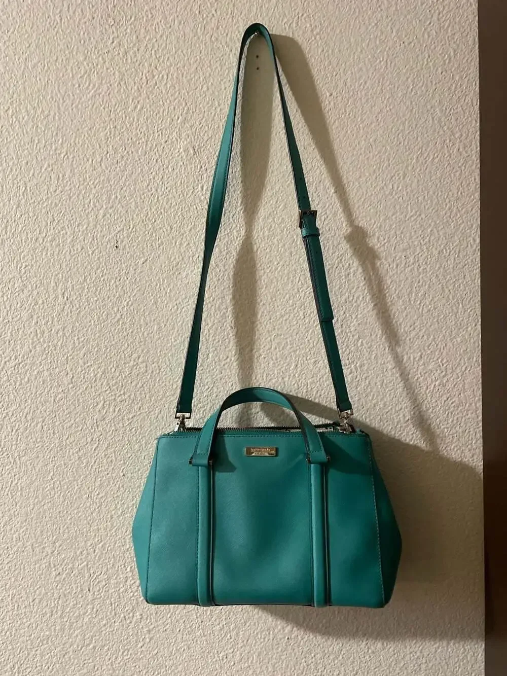 Kate Spade Newbury Lane Saffiano Leather Satchel in Teal